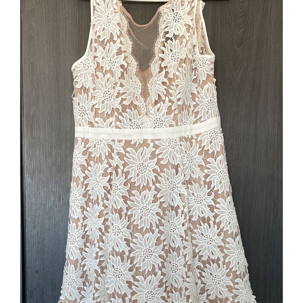 Midi White Lace Dress Adrianna Papell